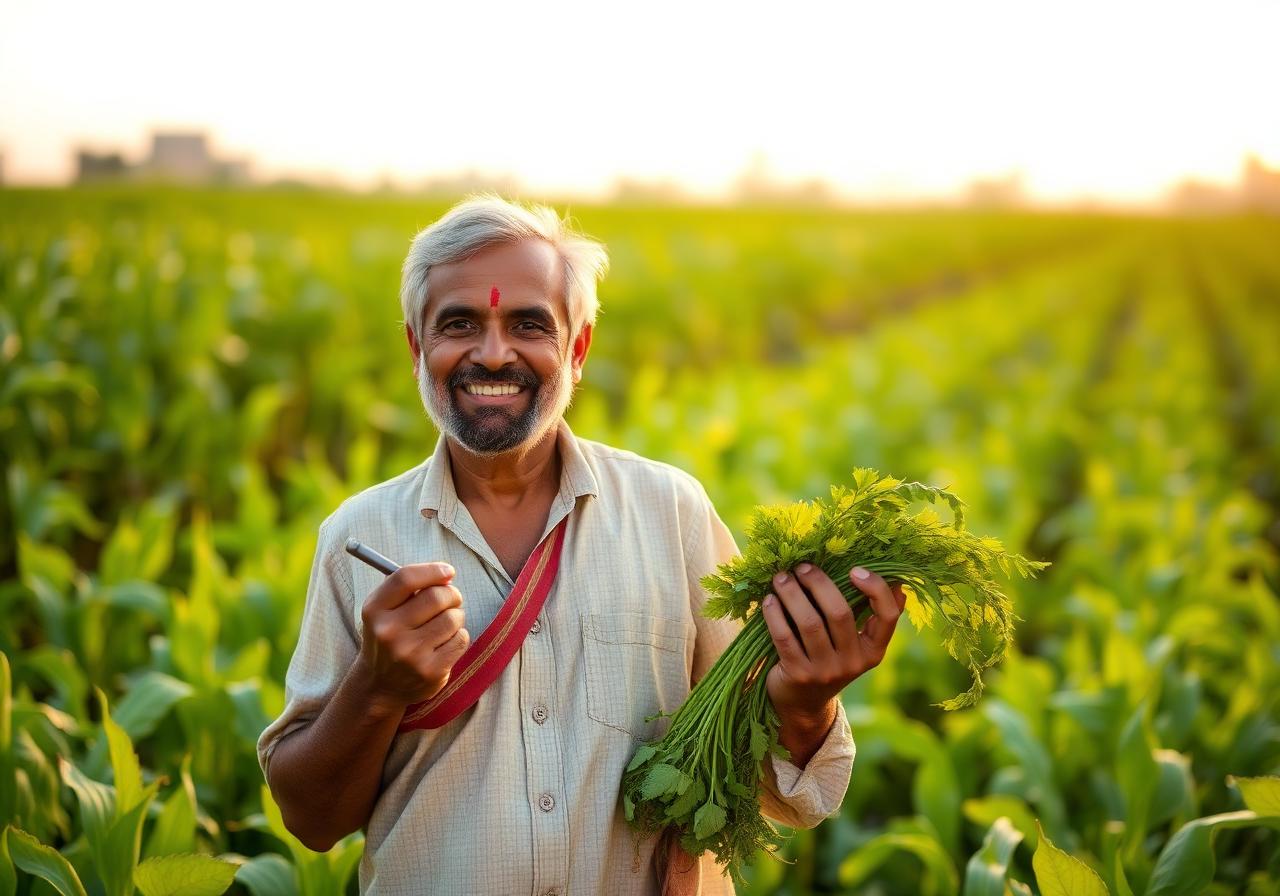 Farmer in Maharashtra harvesting fresh produce for Foodup Supermart