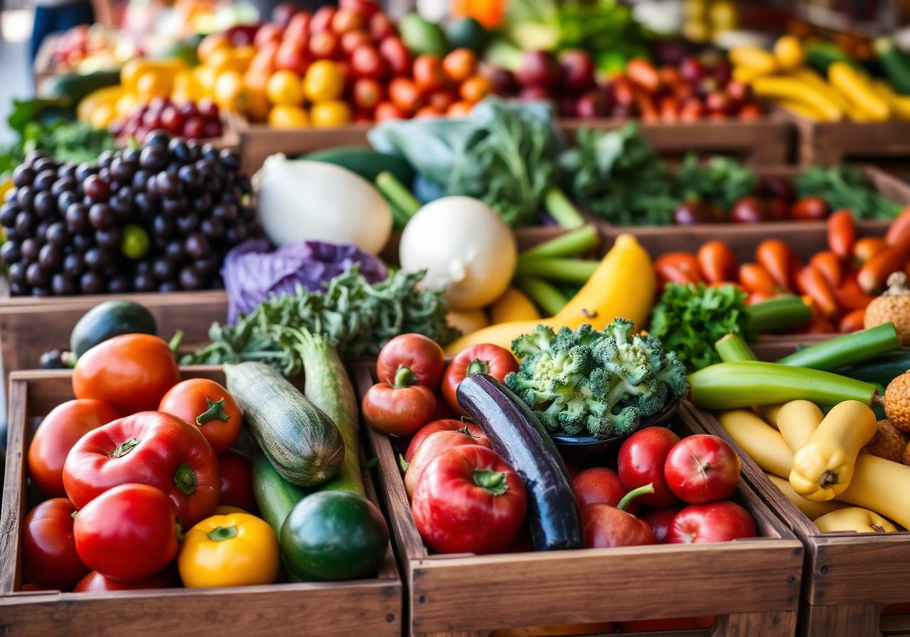 Fresh fruits and vegetables sourced for institutional supply